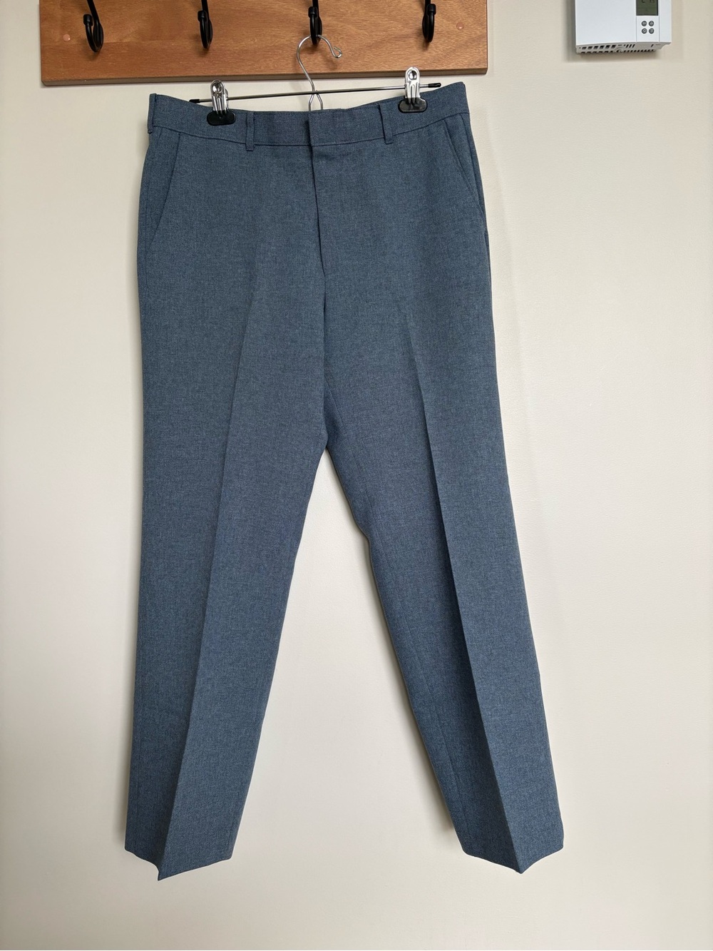 Vintage 80s Levi’s Action Slacks Blue Gray Straight Leg Pants 33x29